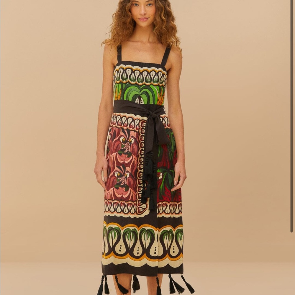 FARM RIO Coconut Tree Flow Scarf Dress 🌴 new with tags